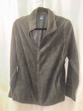 NWT Women's Gray Full-Zip Fleece Jacket